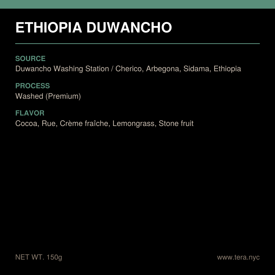 Ethiopia Sidama Arbegona Duwancho Premium Washed