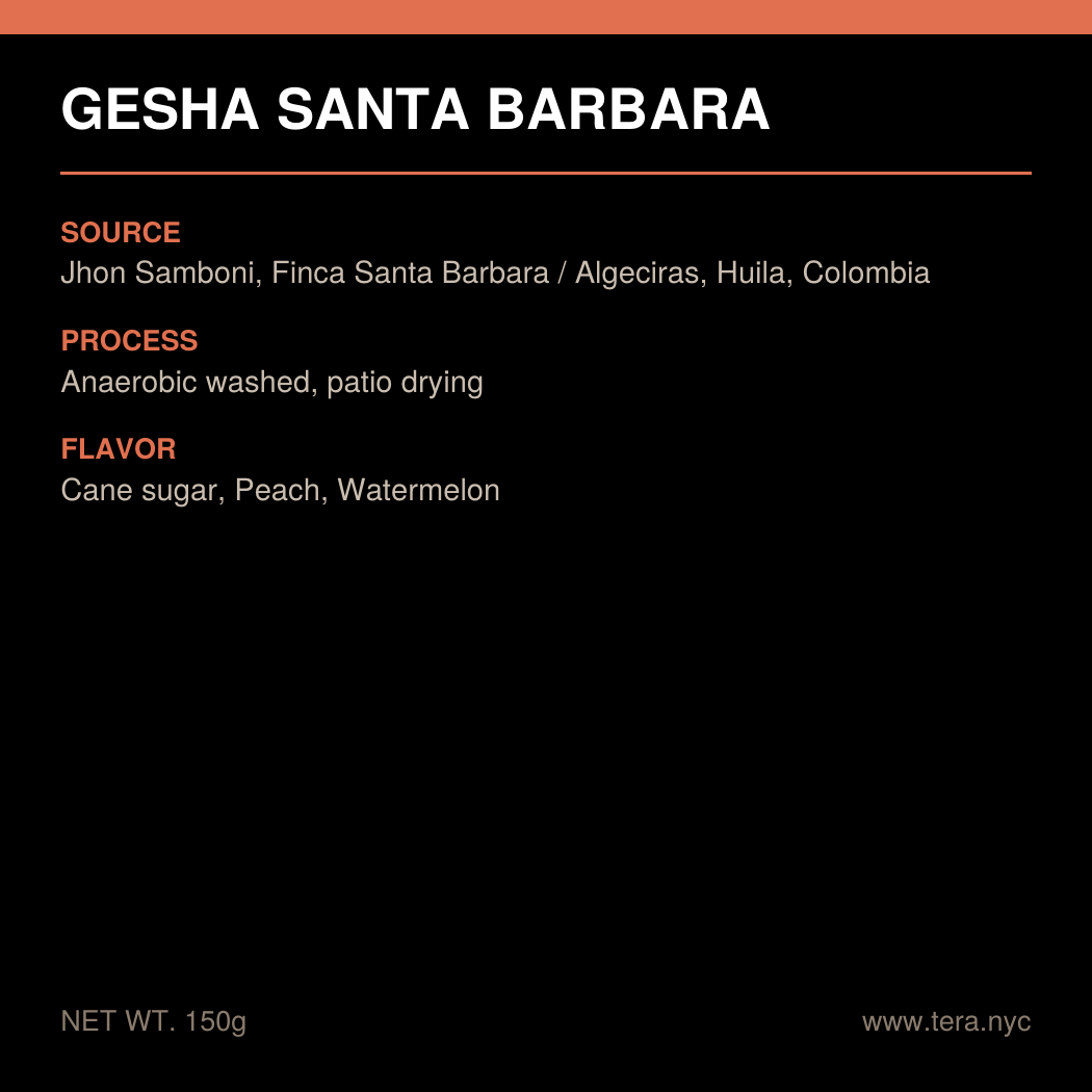 Colombia Huila Finca Santa Barbara Geisha Anaerobic Washed