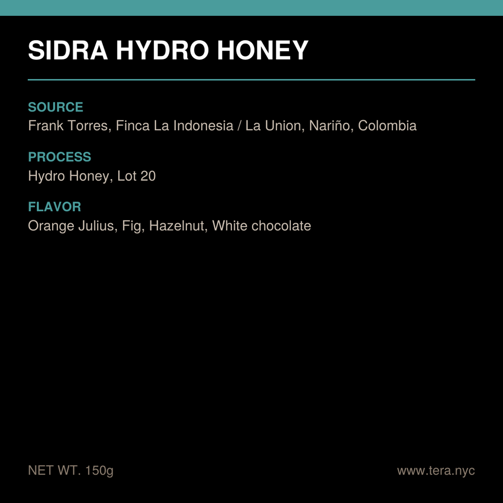 Colombia Nariño Finca La Indonesia Sidra Hydro Honey Lot 20