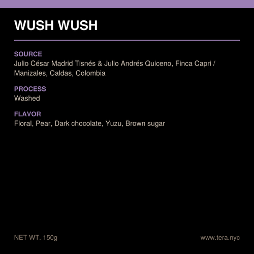 Colombia Caldas Finca Capri Wush Wush Washed